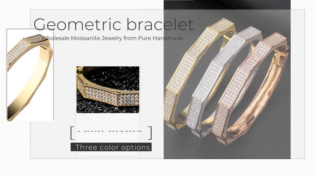 Tianyu Gems Wholesale Moissanite Jewelry 925 Silver Material Moissanite Diamond Geometric Bracelet 3