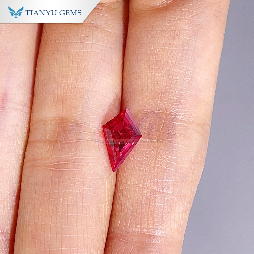 Tianyu Gems Customized Kite Cut Lab Grown Ruby 8