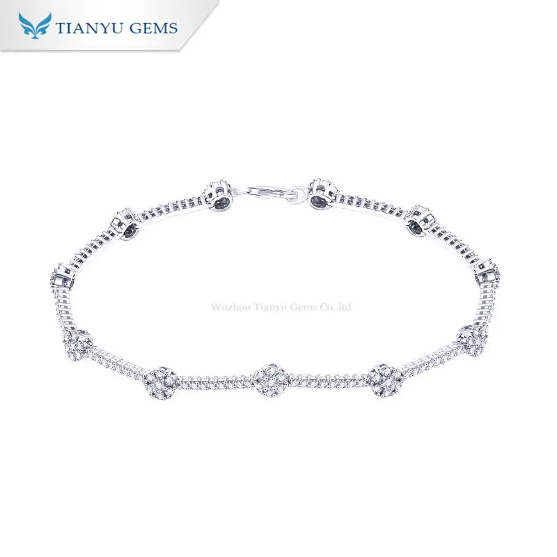 Tianyu Gems Moissanite Diamond Simple Connected Round Bracelet Dating Commute To Send Girlfriend 1