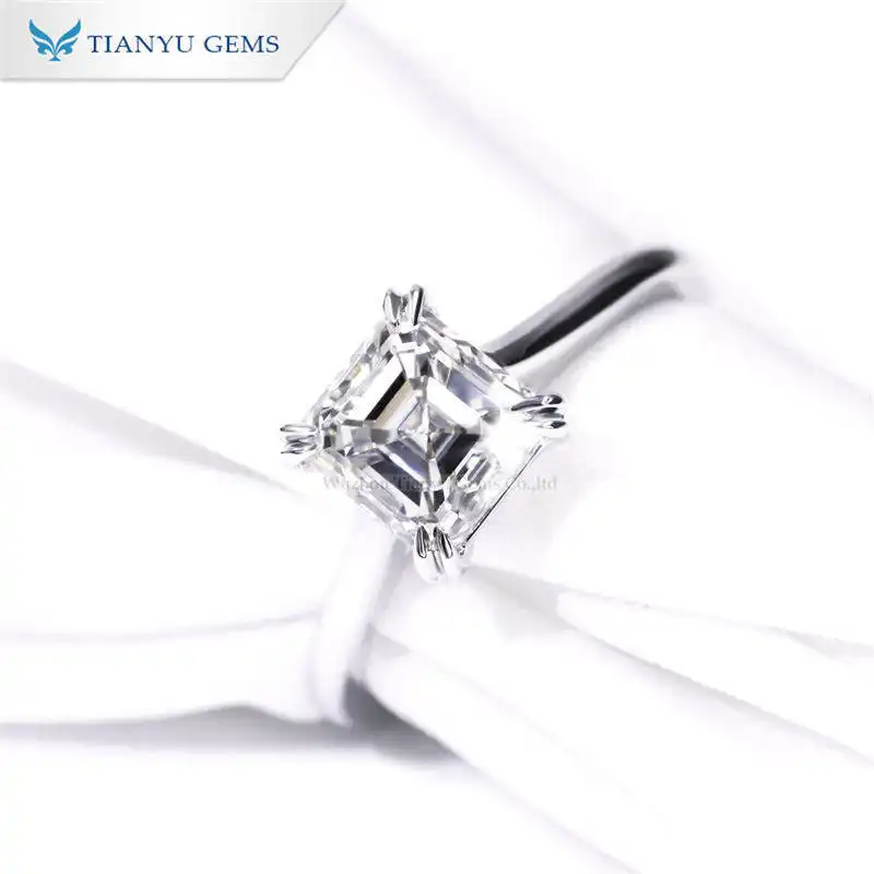 Tianyu Gems   shining14 Kt white gold ring with  2.03 carat I color VS2 clarity Ascher cut lab grown diamond ring 1