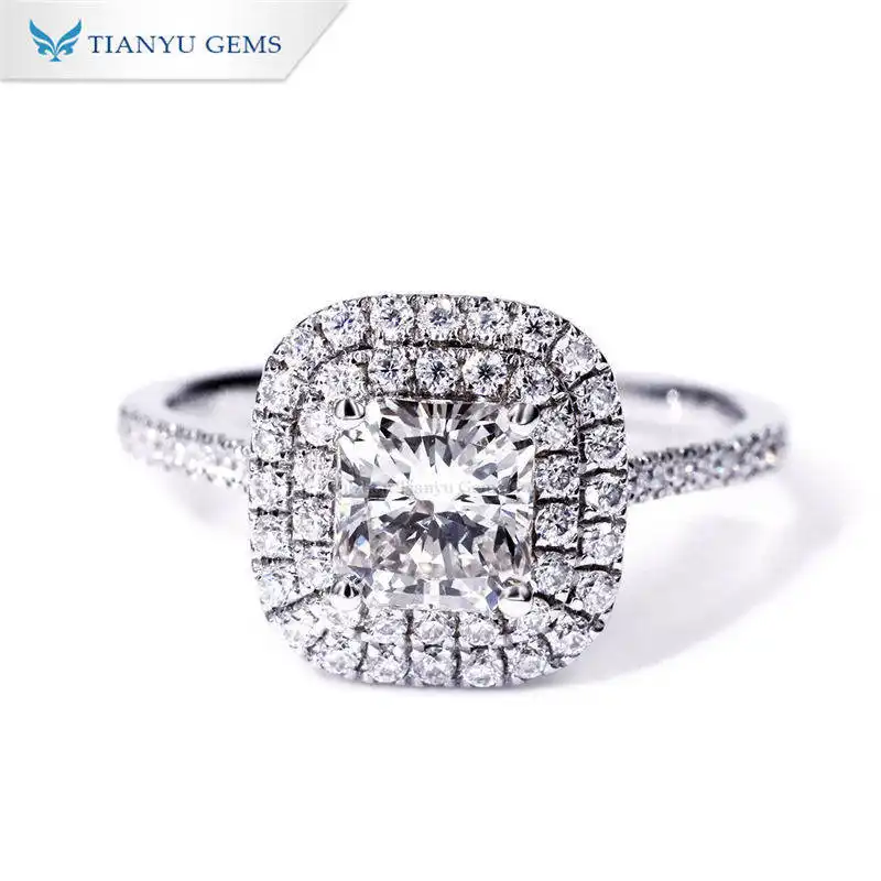 Tianyu Gems 14 Kt white gold ring with a 1.02 carat I color VS2 clarity Radian cut lab grown diamond ring 1