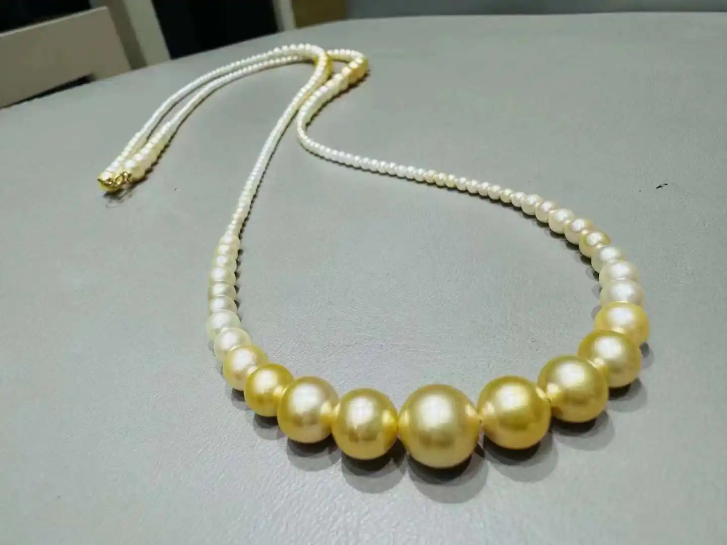 Tianyu Gems  Saltwater Pearls Necklace Double Color Long Chain For Women 1