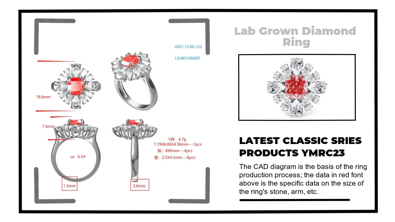 Tianyu Gems 14K white gold 1.76 carat VS2 clarity Fancy Deep Pink color  lab grown diamond ring 2