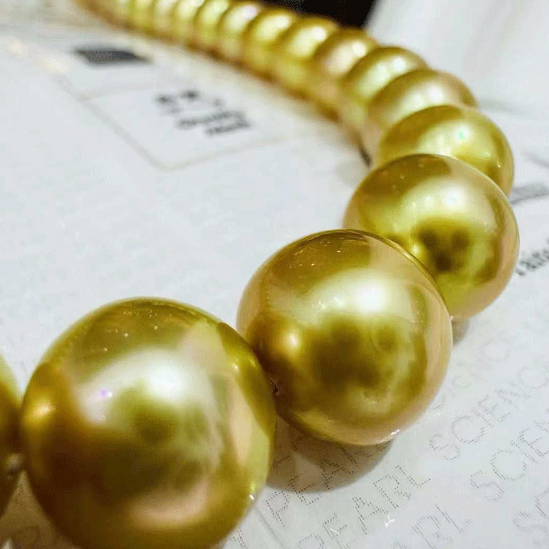 Tianyu Gems  Saltwater Pearls Necklace Double Color Long Chain For Women 2