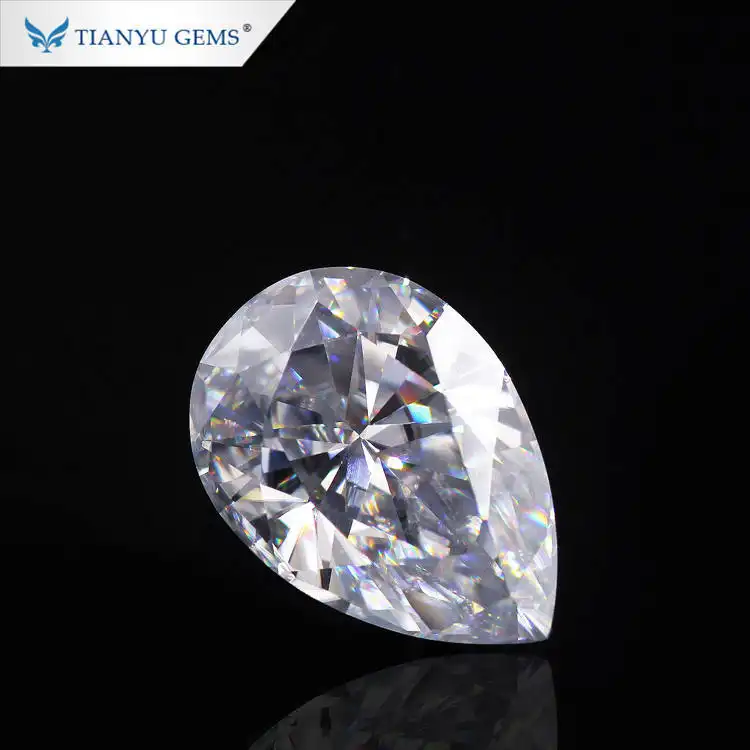 Tianyu gems  White Moissanite Loose Pear Shape Excellent Cut Moissanite Stone 1