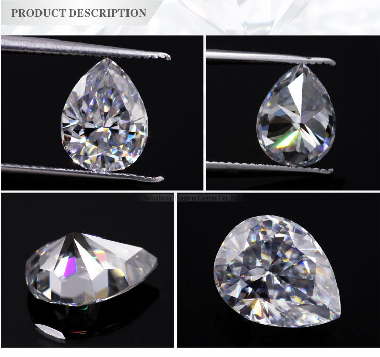 Tianyu gems  White Moissanite Loose Pear Shape Excellent Cut Moissanite Stone 6