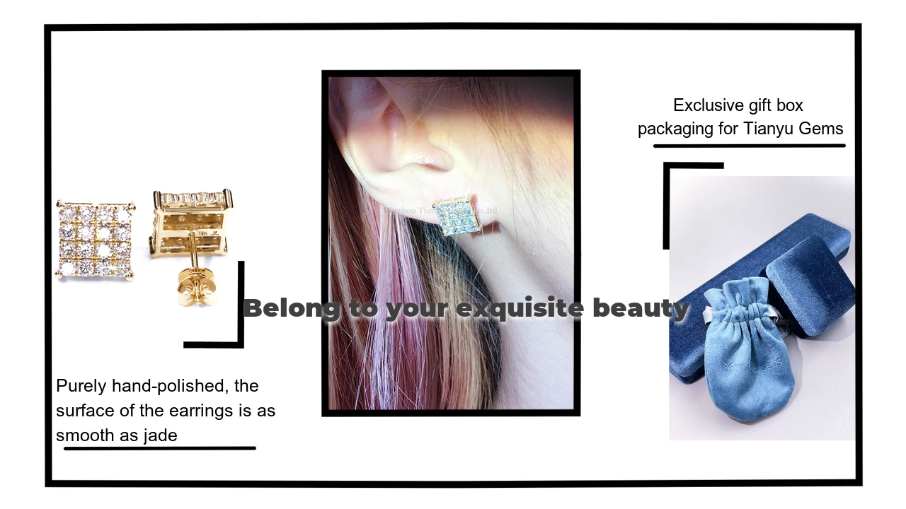 Tianyu Gems CVD-Labor-Diamantenohrringe, 14 Karat Gelbgold-Diamantenohrringe – Geschenkidee für die Freundin 4
