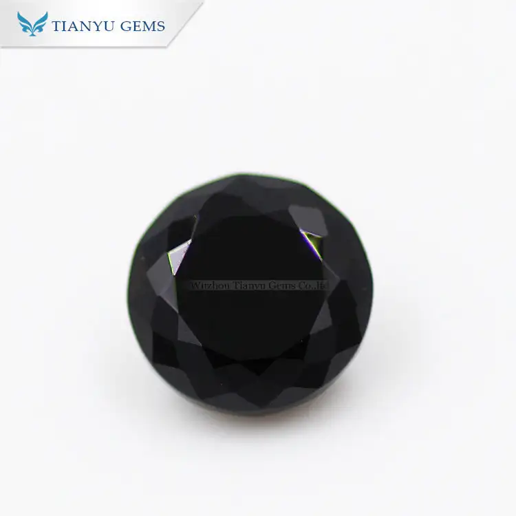 #0004 Round Black Synthetic Gemstone Nanostial 1