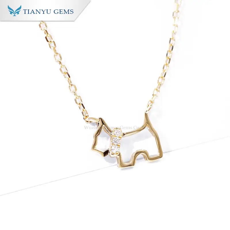 Tianyu gems Tianyu gems 14k/18k yellow gold HPHT hollow series simple necklace 1