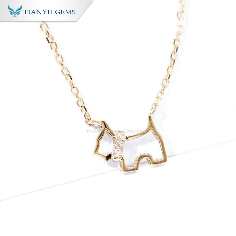 Tianyu gems Tianyu gems 14k/18k yellow gold HPHT hollow series simple necklace 2