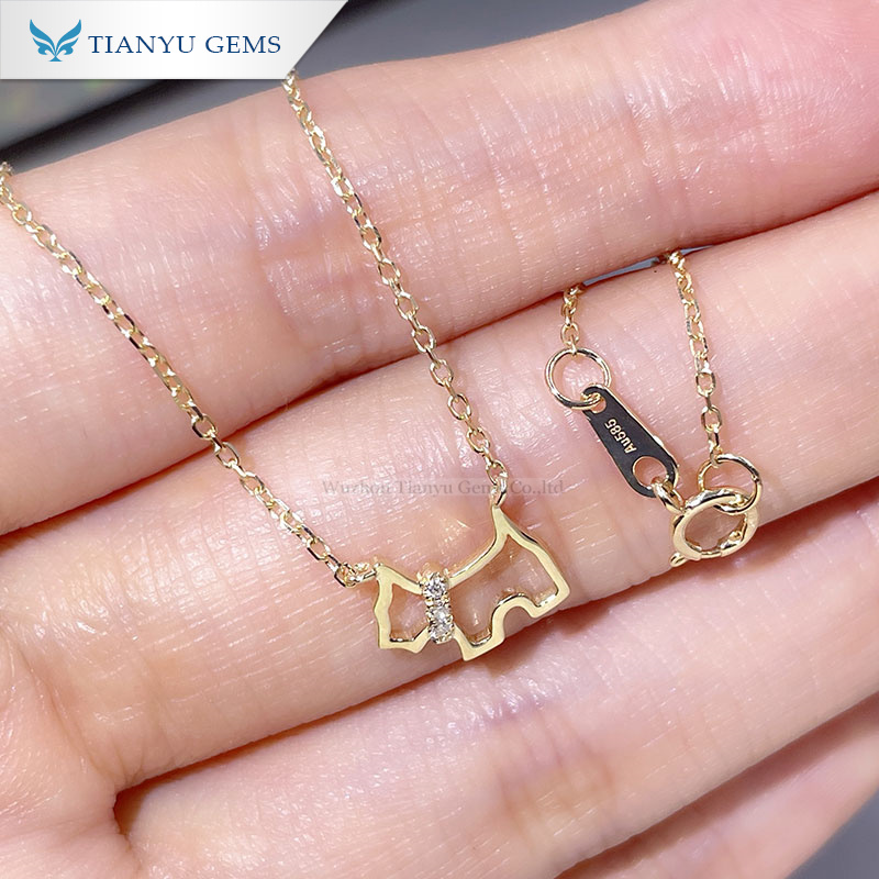 Tianyu gems Tianyu gems 14k/18k yellow gold HPHT hollow series simple necklace 3