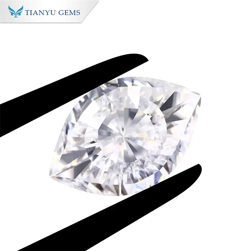 Tianyu Gems 6*10mm Marquise Cleopatra's Eye Moissanite 1