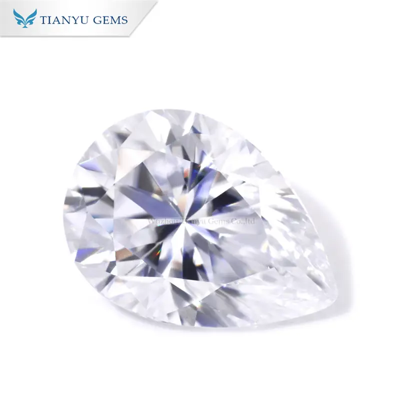 Tianyu Gems White Moissanite Diamond Pear Brilliant Cut Moissanite 7*9mm 1
