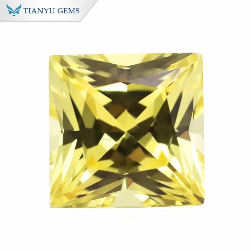 Princess Cut 8*8mm  Lab Grown Yellow Sapphire 1