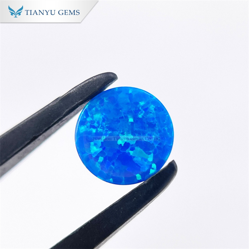 ラウンドカボションカットCP05ブルーオパール合成宝石メーカー 8