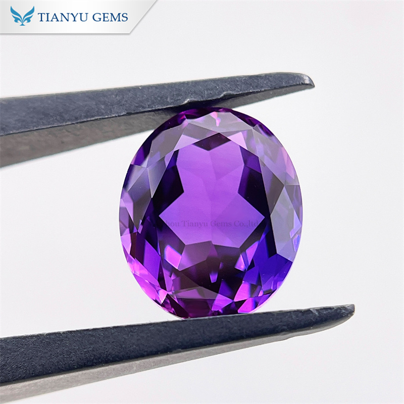 Wholesale Oval Natural Hand Cut Lab Created Purple Sapphire Supplier 8