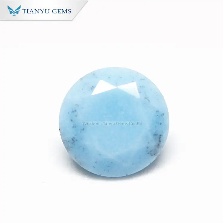 #1 Round Blue Turquoise Synthetic Gemstone Nanosital 1