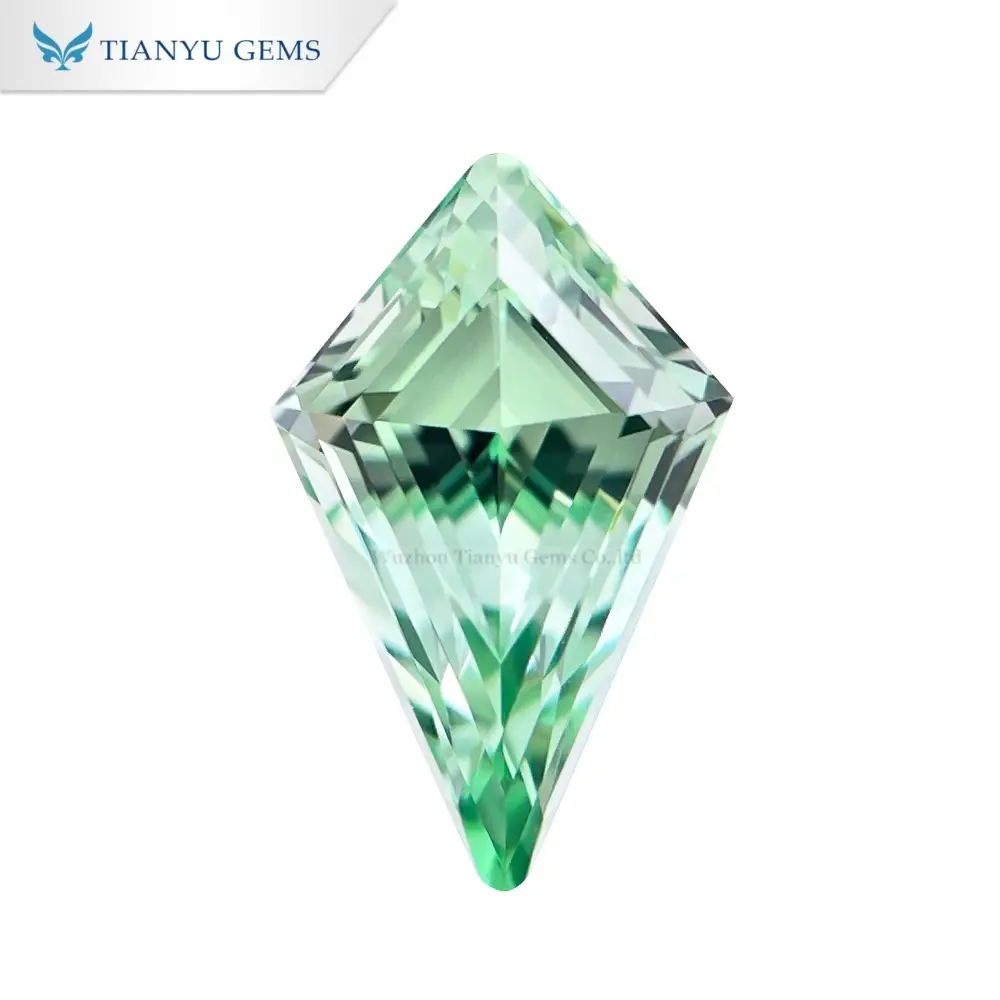 Kite Cut Lab Grown Gemstone Green Sapphire 1