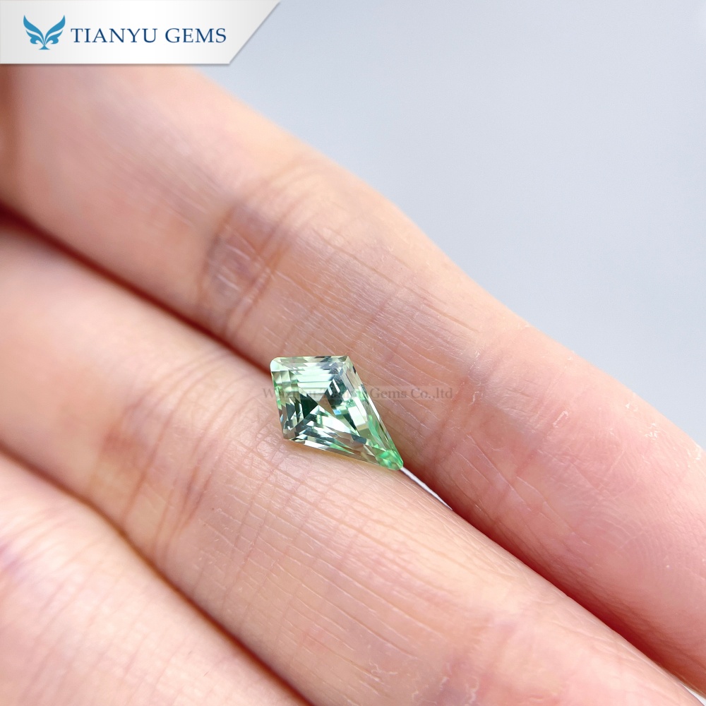 Kite Cut Lab Grown Gemstone Green Sapphire 8