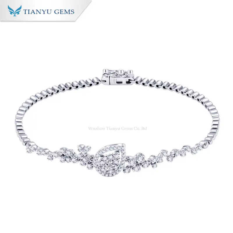 Tianyu Gems 14K/18K yellow gold moissanite bracelet design for ladies bracelet 1