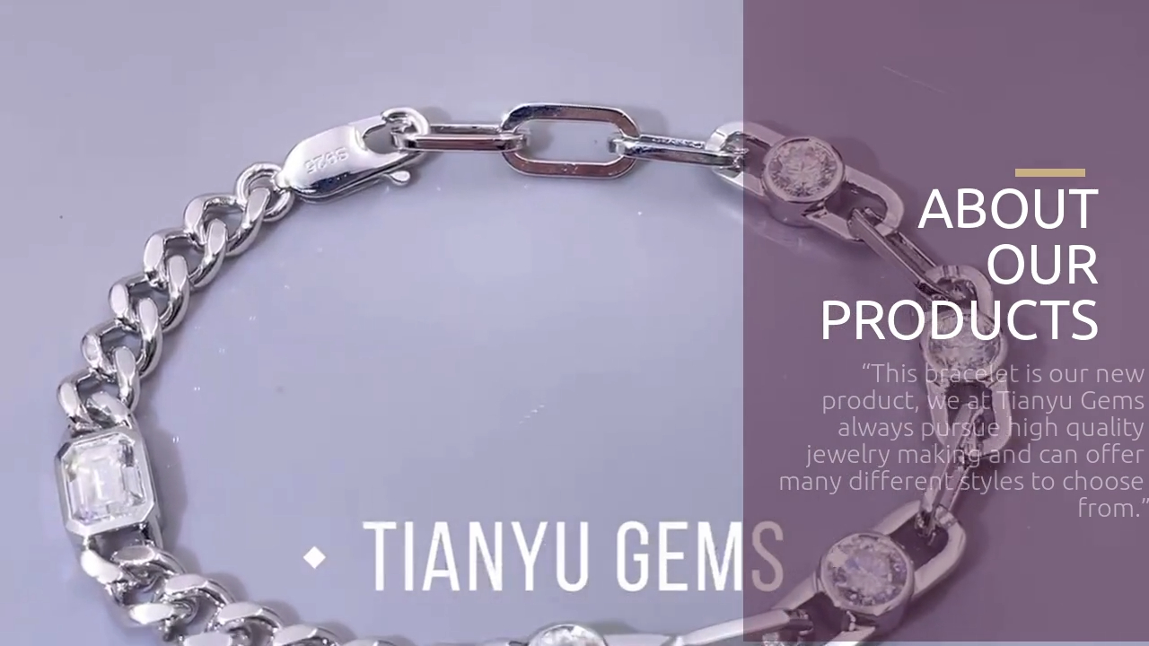 Tianyu Gems Hollow Splice Design Set With Moissanite Or Lab Grown Diamond Cuban Bracelet Simple Gift For Boyfriend 4