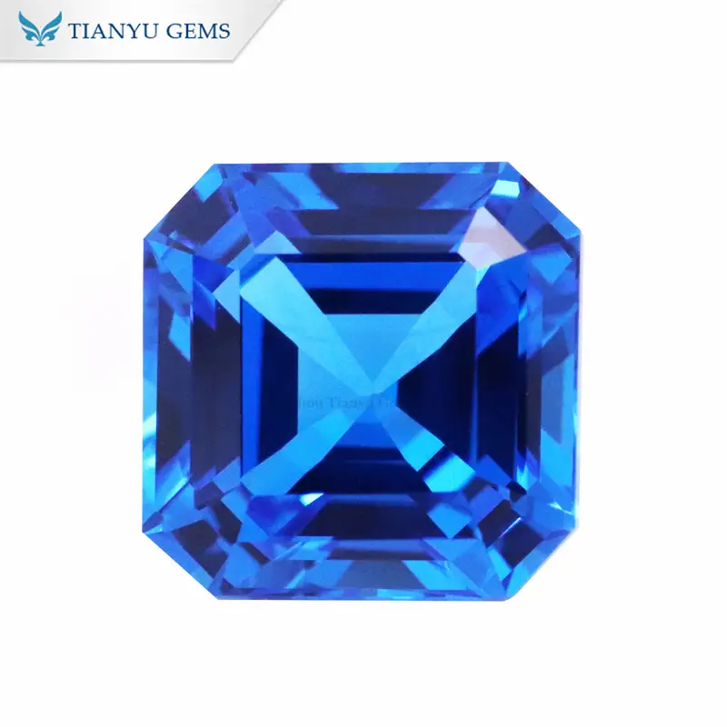 Spinelle cobalt de laboratoire, taille Asscher personnalisée 1