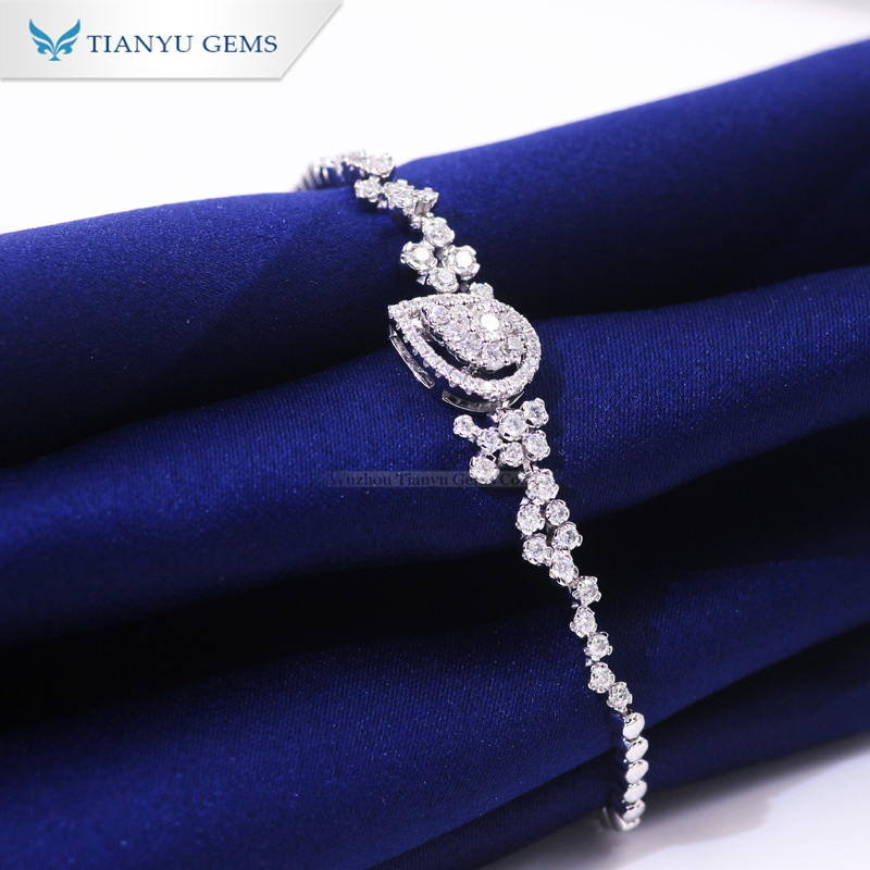 Tianyu Gems 14K/18K yellow gold moissanite bracelet design for ladies bracelet 3