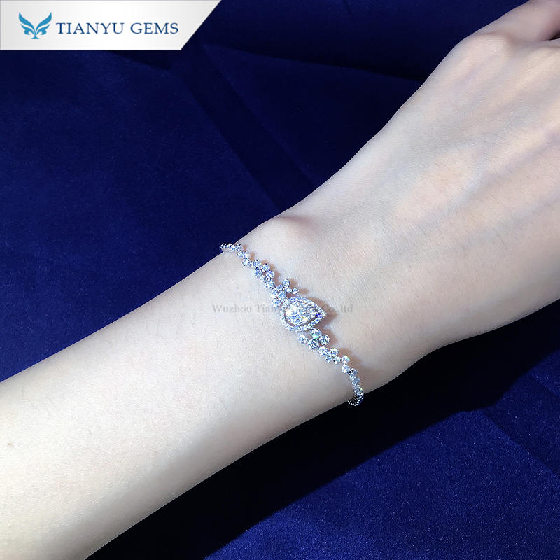 Tianyu Gems 14K/18K yellow gold moissanite bracelet design for ladies bracelet 2