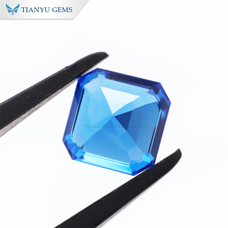 Spinelle cobalt de laboratoire, taille Asscher personnalisée 9