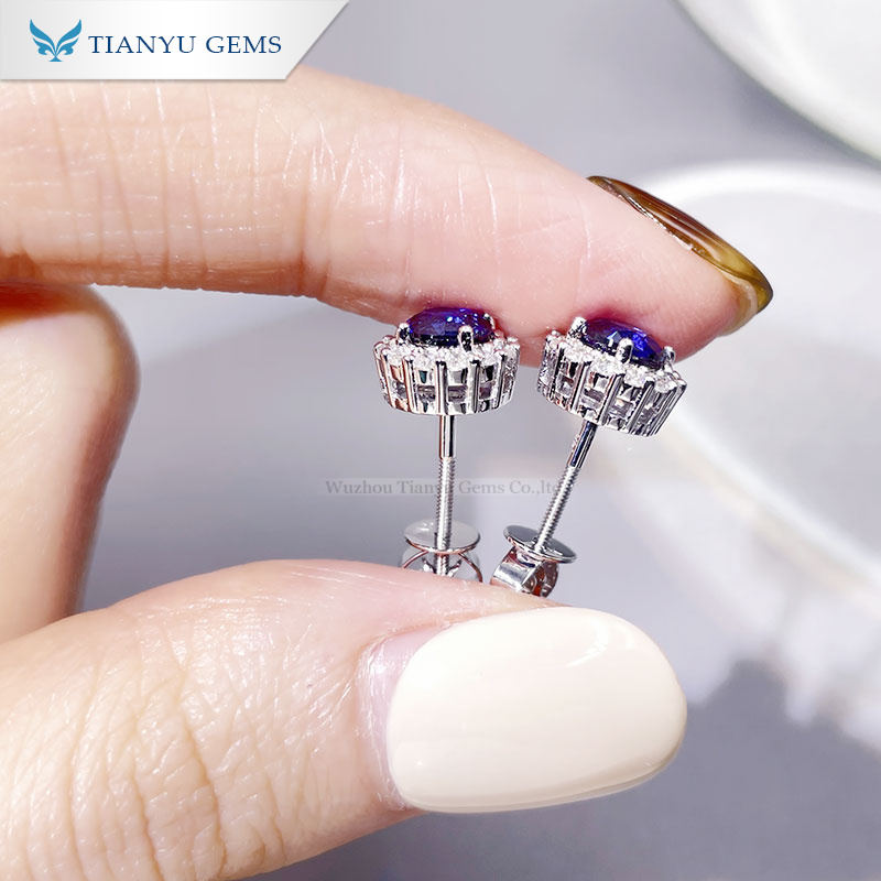 Tianyu Gems 14k/18k CVD HPHT white gold vintage earrings daily commuter earrings 4