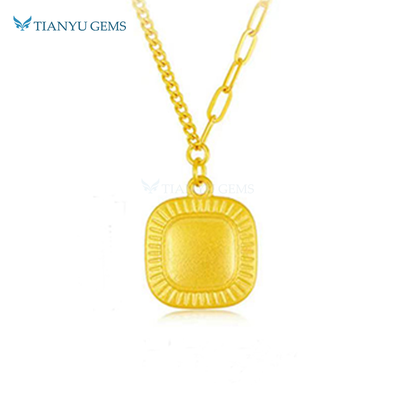 Tianyu Gems customized 24k gold necklace AB chain pendant necklace 3