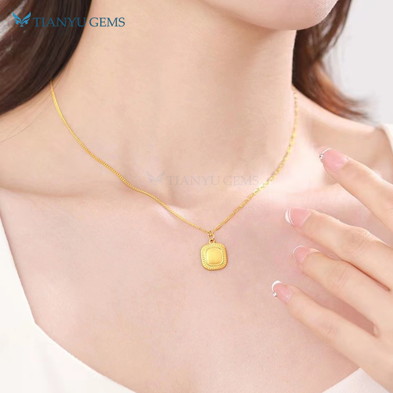 Tianyu Gems customized 24k gold necklace AB chain pendant necklace 6