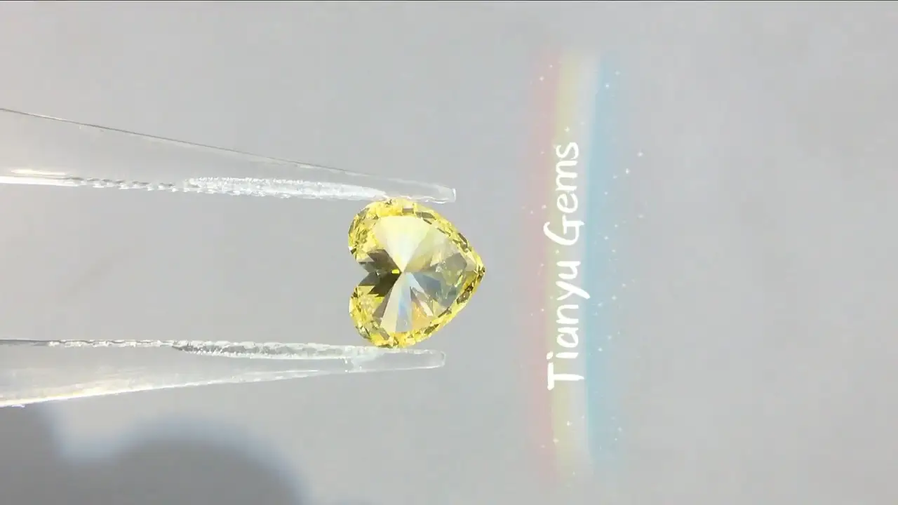 Tianyu gems yellow heart cut VS1 lab certified diamonds 1