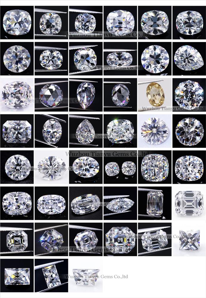 Tianyu gems white faceted girdle pear brilliant cut 7*7mm strong fire moissanite 6