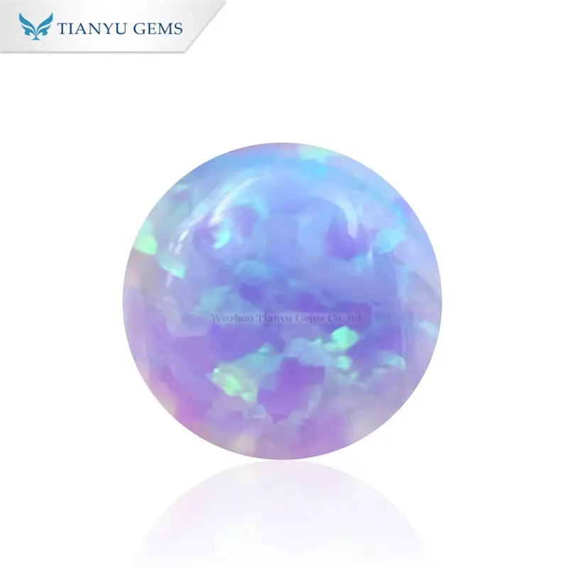 Round Cabochon Cut CP06 Synthetic Opal Gemstone Manufacturer 1