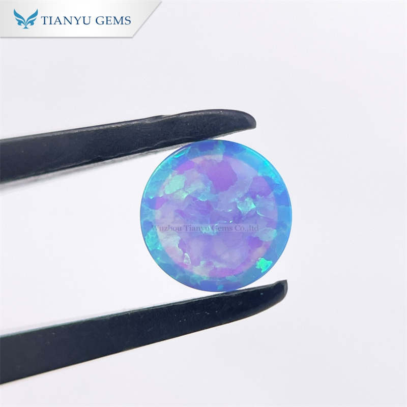 Round Cabochon Cut CP06 Synthetic Opal Gemstone Manufacturer 8