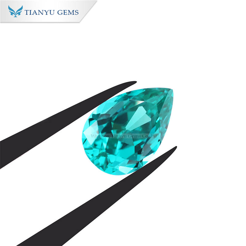 Tianyu Gems 7*9 มม.ธรรมชาติ Pear Cut Paraiba หินทัวร์มาลีน 7