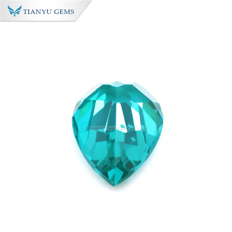Tianyu Gems 7*9 มม.ธรรมชาติ Pear Cut Paraiba หินทัวร์มาลีน 8