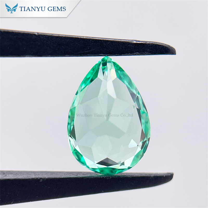 Customized Wholesale Pear Cut Lab Grown Gemstonet Green Sapphire Stone manufacturers From China | Tianyu gems 9
