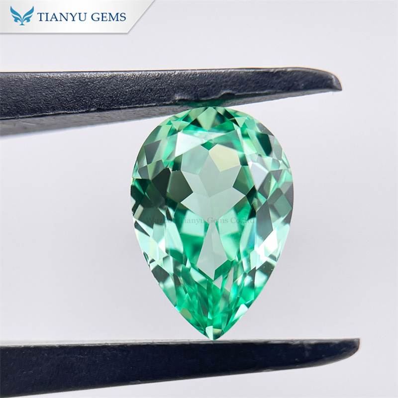 Customized Wholesale Pear Cut Lab Grown Gemstonet Green Sapphire Stone manufacturers From China | Tianyu gems 8