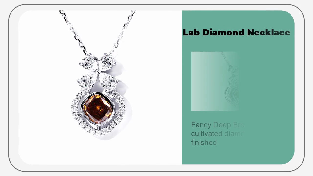 This Fancy Deep Brownish Yellow color .necklace is new and stylish and .versatile.Necklace wearing .Effect.