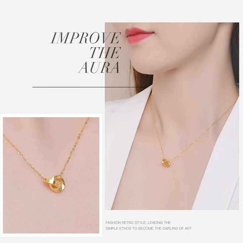 Tianyu Gems customed 24K pure gold simple necklace fashion woman pendant 6
