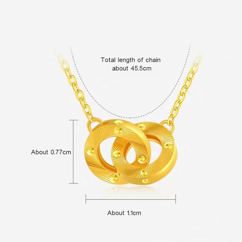 Tianyu Gems customed 24K pure gold simple necklace fashion woman pendant 3