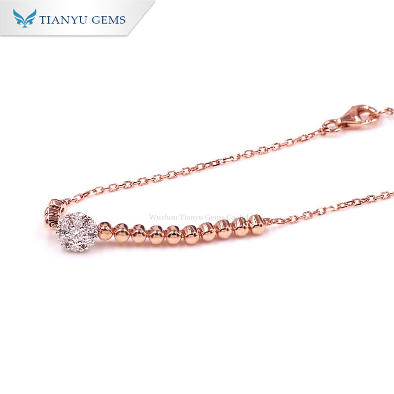 Tianyu Gems bracelet fashion simple temperament Moissanite diamond rose gold bracelet 4