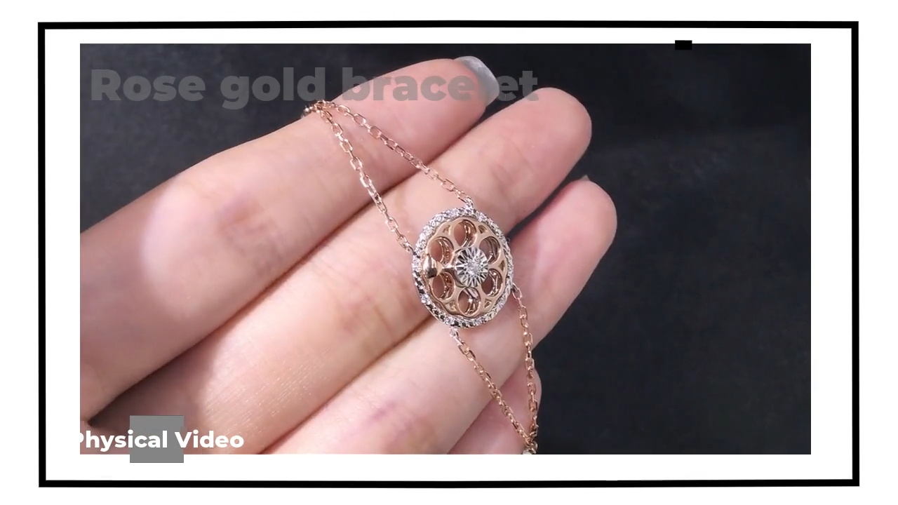 Tianyu Gems 14K rose gold moissanite diamond simple round hollow bracelet dating and commuter versatile 4