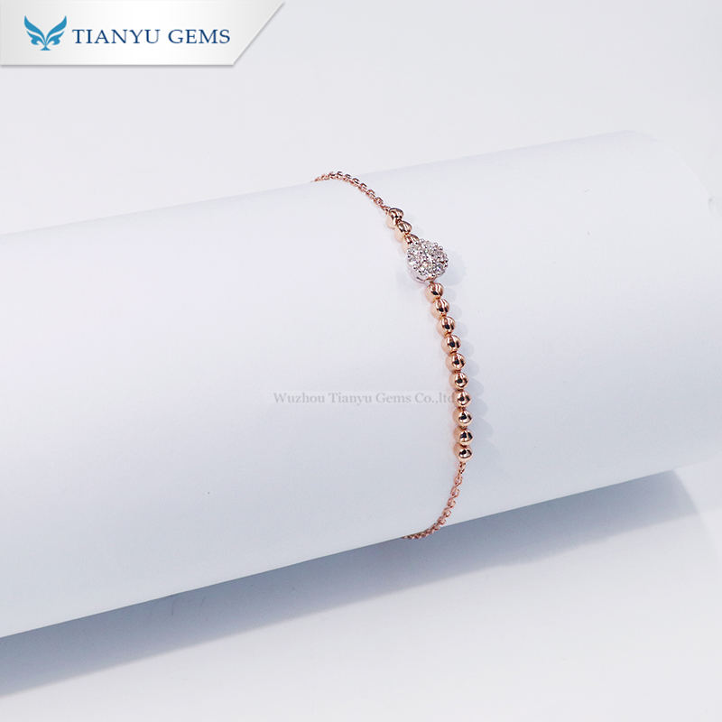 Tianyu Gems bracelet fashion simple temperament Moissanite diamond rose gold bracelet 5
