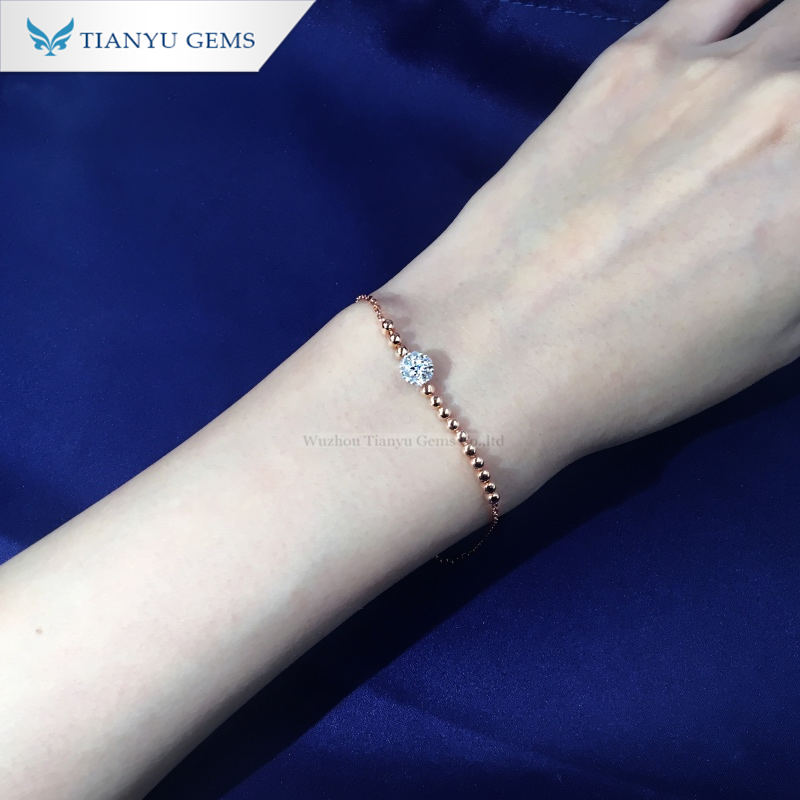 Tianyu Gems bracelet fashion simple temperament Moissanite diamond rose gold bracelet 6