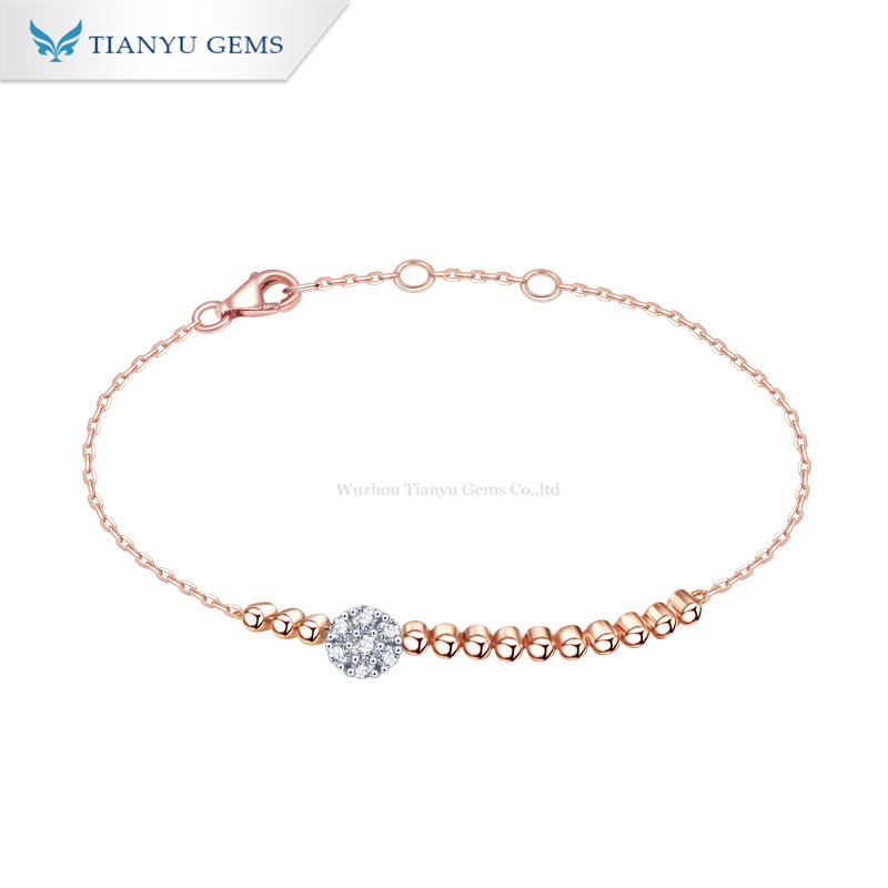 Tianyu Gems bracelet fashion simple temperament Moissanite diamond rose gold bracelet 2