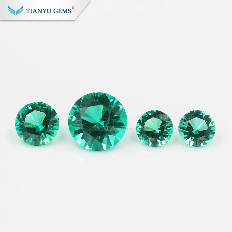 Tianyu gems - Good clarity round shape hydrothermal synthetic emerald Synthetic Emerald 1