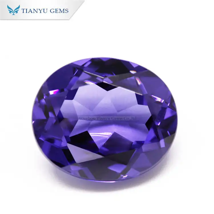 #124 Tanzanite Blue Synthetic Gemstone Oval Cut Nanosital 1